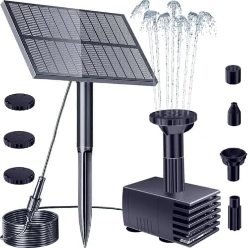 Biling Upgraded Solar Fountain Pump Kit with Ground Stake & 4 Nozzles | 160 L/h, 70cm Spray Height thumbnail 1