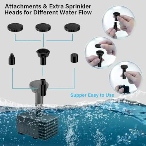 Biling Upgraded Solar Fountain Pump Kit with Ground Stake & 4 Nozzles | 160 L/h, 70cm Spray Height thumbnail 8