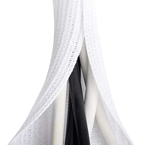 ZhiYo White Cable Sleeve 2m (6.6ft) | Protects Wires from Pets & Damage thumbnail 1