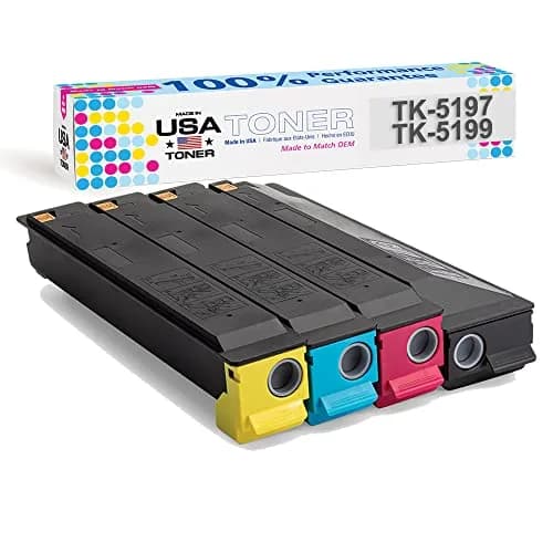 MADE IN USA TONER Compatible Replacement for Kyocera TK-5197, TK-5199 TASKalfa 306ci, 307ci, 308ci, Copystar CS306ci, CS307ci, CS 308ci (CMYK, 4 pk) | High Page Yield thumbnail 1