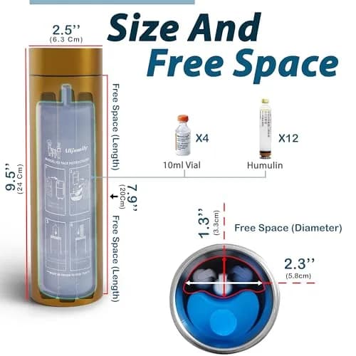 4ALLFAMILY Nomad Insulin Travel Case Cooler - Medium, Gold | 48H Non-Electric Medicine Cooler - view 4