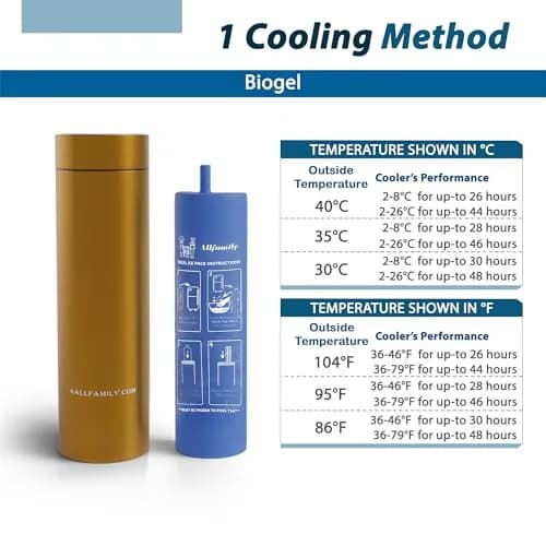 4ALLFAMILY Nomad Insulin Travel Case Cooler Medium Gold | Keeps Medicine Cool for 48 Hours thumbnail 5