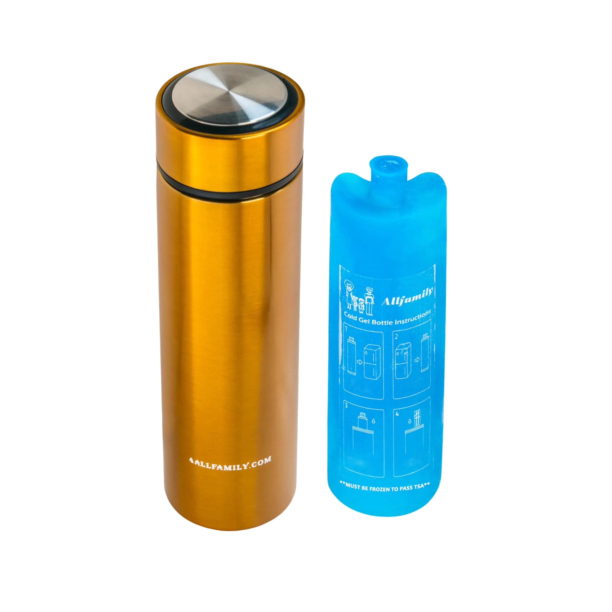 4ALLFAMILY Nomad Insulin Travel Case Cooler Red Medium | Keeps Medicine Cool for 27 Hours in 104°F Heat — Gold / Medium