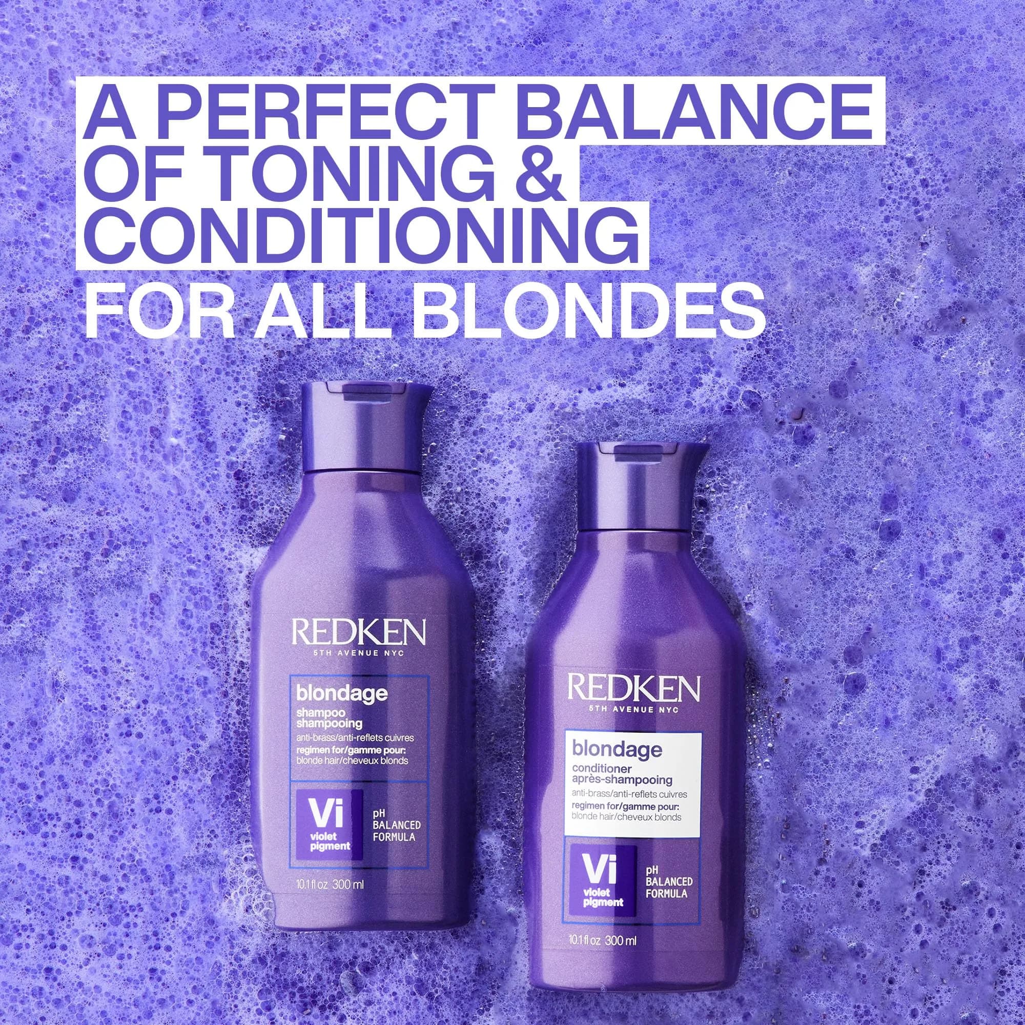 Redken Blondage Purple Conditioner 300ml (10.1 Fl Oz) | Tones Brassiness & Strengthens Blonde Hair - view 5