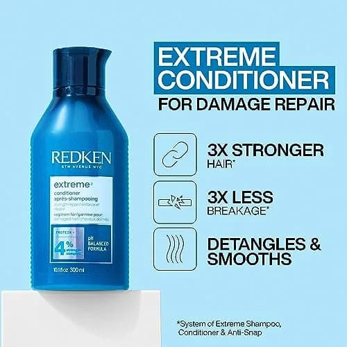 Redken Extreme Conditioner – For Weak, Brittle Hair, 300ml (10.1 Fl Oz) | Strengthens Damaged Hair thumbnail 3