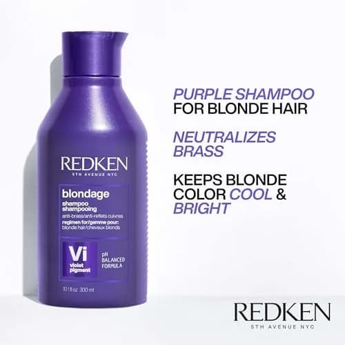 Redken Blondage Purple Shampoo 300ml (10.1 Fl Oz) | Tones Blonde Hair, Removes Brassiness thumbnail 2