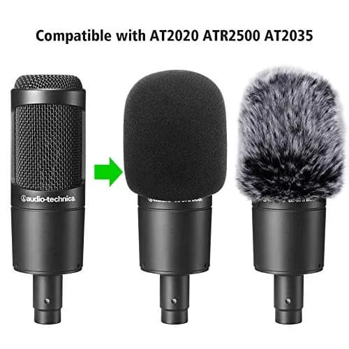 ChromLives Microphone Windscreen & Foam Cover Combo for Audio Technica at2020, at2035, at2500, at2050, at4040 | Noise Filter (115 chars) thumbnail 2