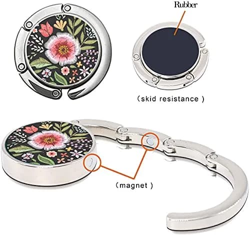 Bosketo Foldable Purse Hook 3 Pack Amazing Flower Hook | Keeps Bags Clean & Safe thumbnail 3