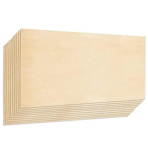 Craftiff Plywood Sheet Board 22 x 12 inch | A Grade, 1.5mm Thick, Pack of 10, Unfinished Basswood thumbnail 1