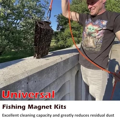 MUTUACTOR Heavy Duty Fishing Magnet Kit | 500lb Neodymium Magnets with 65Ft Rope & Grappling Hook for Underwater Recovery thumbnail 3
