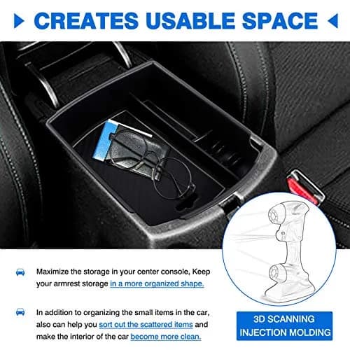 Autorder Center Console Organizer for Kia Soul 2020-2026 | ABS Plastic Armrest Storage Box with 2 Color Mats thumbnail 4