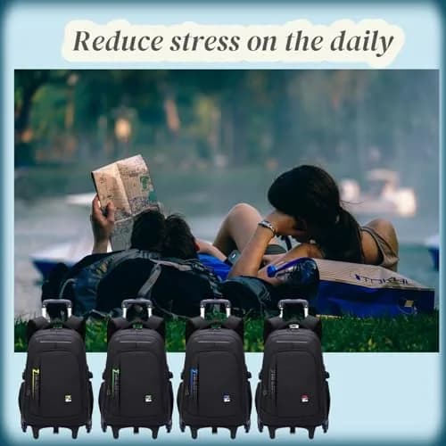 VIDOSCLA Rolling Backpack with Wheels for Kids & Teens | 50cm (20 Inch) Carry-On Size thumbnail 6
