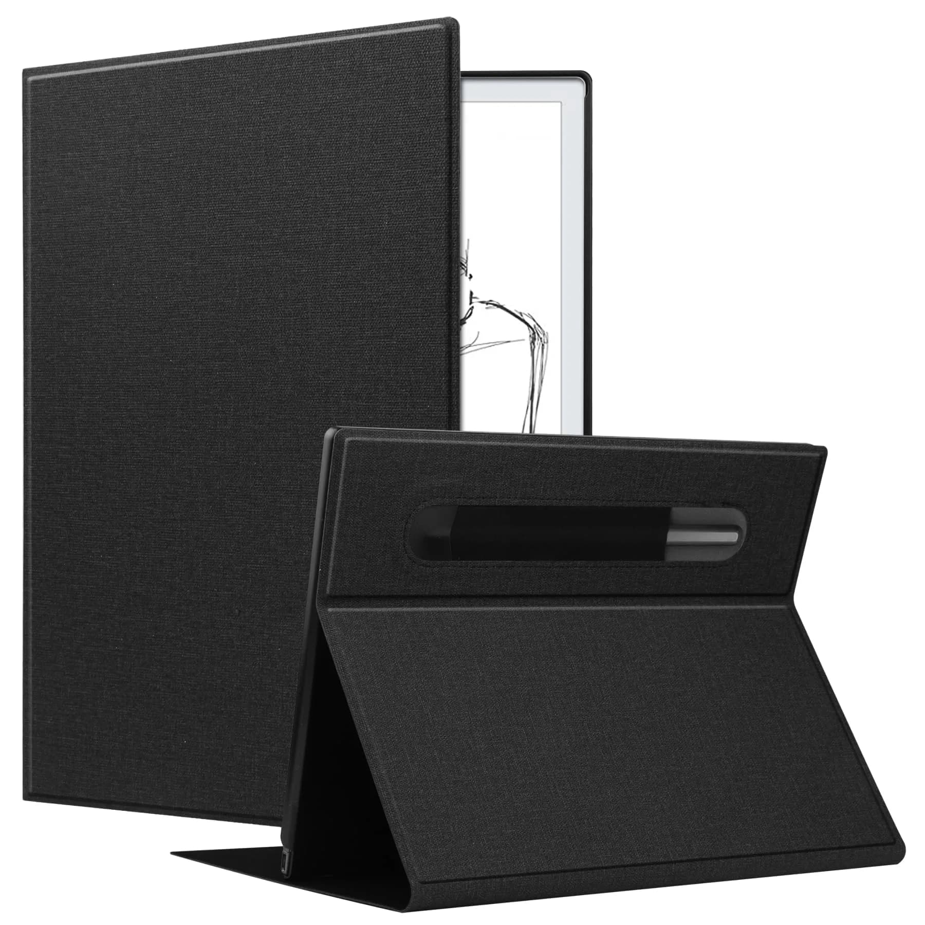 KuRoKo Black Case for Remarkable 2 Tablet | Slim Stand Hard Back Shell with Pen Holder (10.3-inch) - main product image