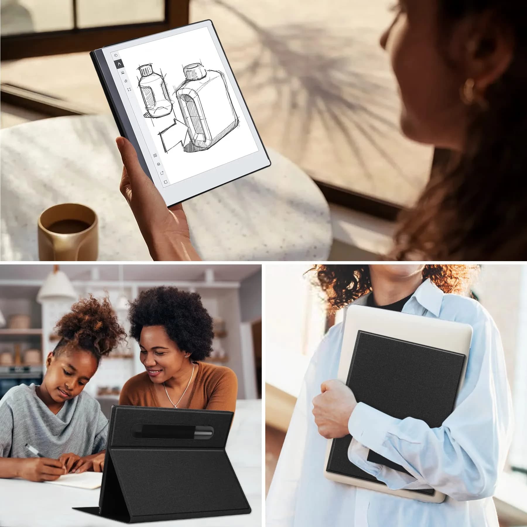KuRoKo Black Case for Remarkable 2 Tablet | Slim Stand Hard Back Shell with Pen Holder (10.3-inch) - view 6