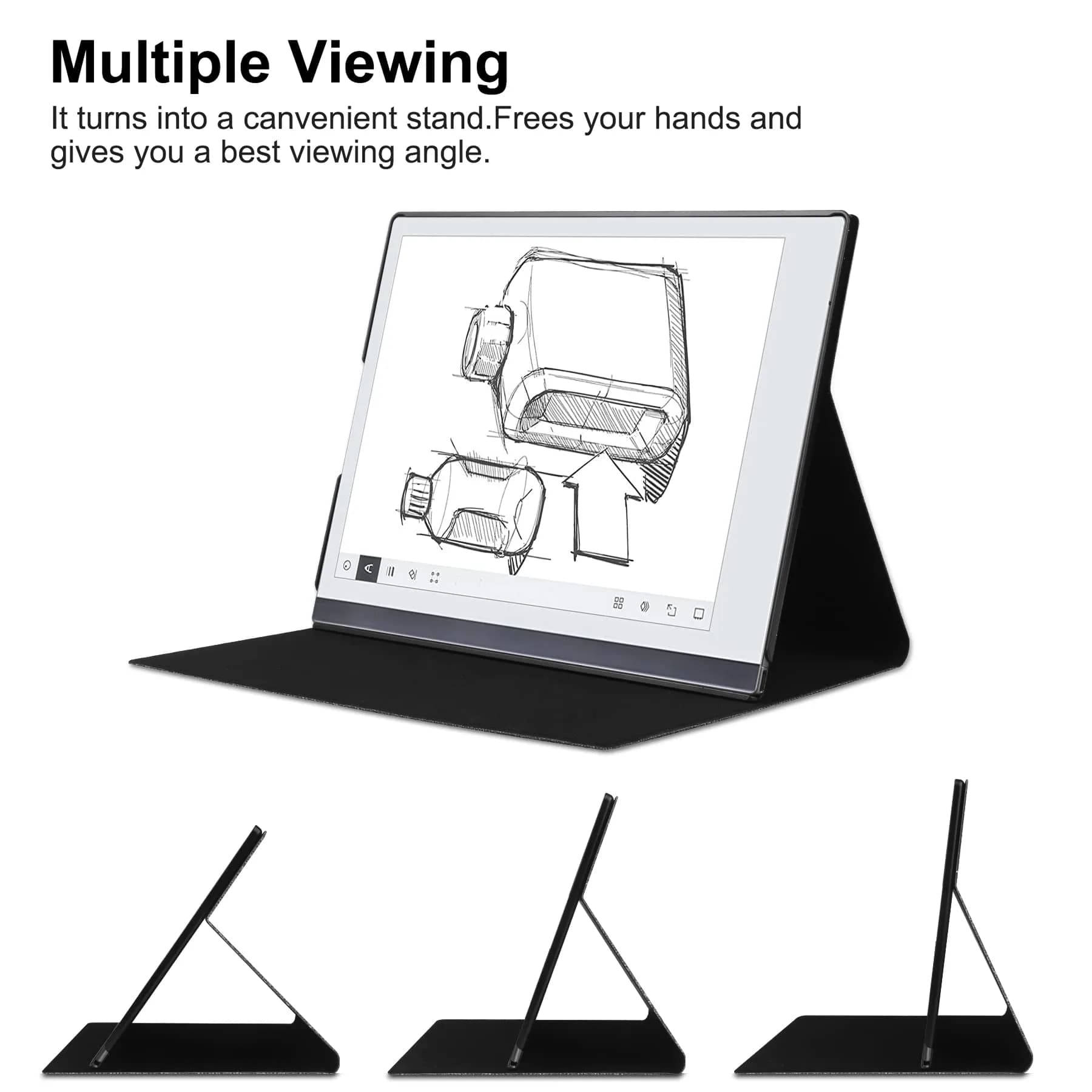 KuRoKo Black Case for Remarkable 2 Tablet | Slim Stand Hard Back Shell with Pen Holder (10.3-inch) - view 3