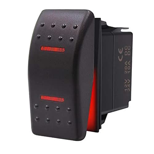 KEING Red LED Momentary Rocker Switch (ON)/Off/(ON) - 12V 20A / 24V 10A - 7-Pin DPDT Waterproof Toggle for Automotive, Marine, RVs thumbnail 1