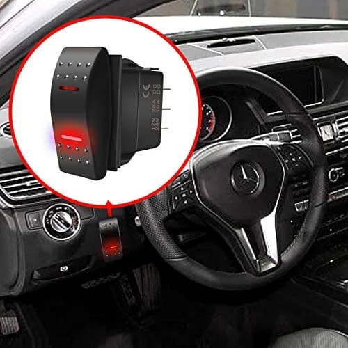 KEING Red LED Momentary Rocker Switch (ON)/Off/(ON) - 12V 20A / 24V 10A - 7-Pin DPDT Waterproof Toggle for Automotive, Marine, RVs thumbnail 8