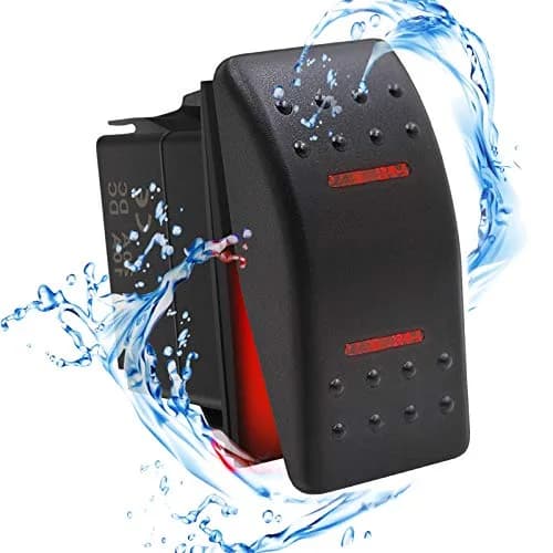 KEING Red LED Momentary Rocker Switch (ON)/Off/(ON) - 12V 20A / 24V 10A - 7-Pin DPDT Waterproof Toggle for Automotive, Marine, RVs thumbnail 2