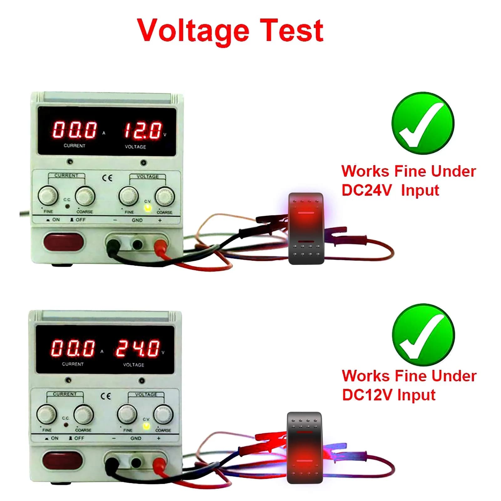 KEING Red LED Momentary Rocker Switch (ON)/Off/(ON) - 12V 20A / 24V 10A - 7-Pin DPDT Waterproof Toggle for Automotive, Marine, RVs - view 4