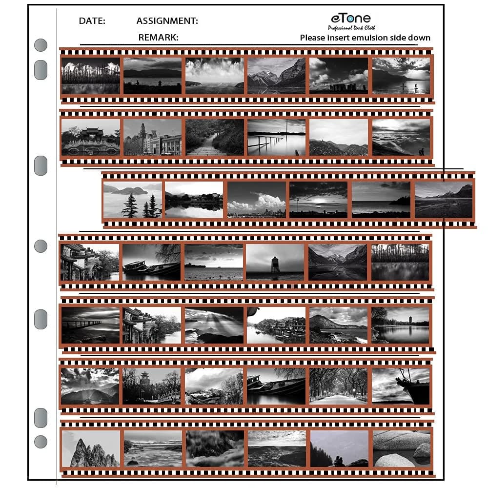 eTone Archival Storage Sheets 100x135mm (100 Pages) | Protects 35mm Film Negatives — 100x135pages