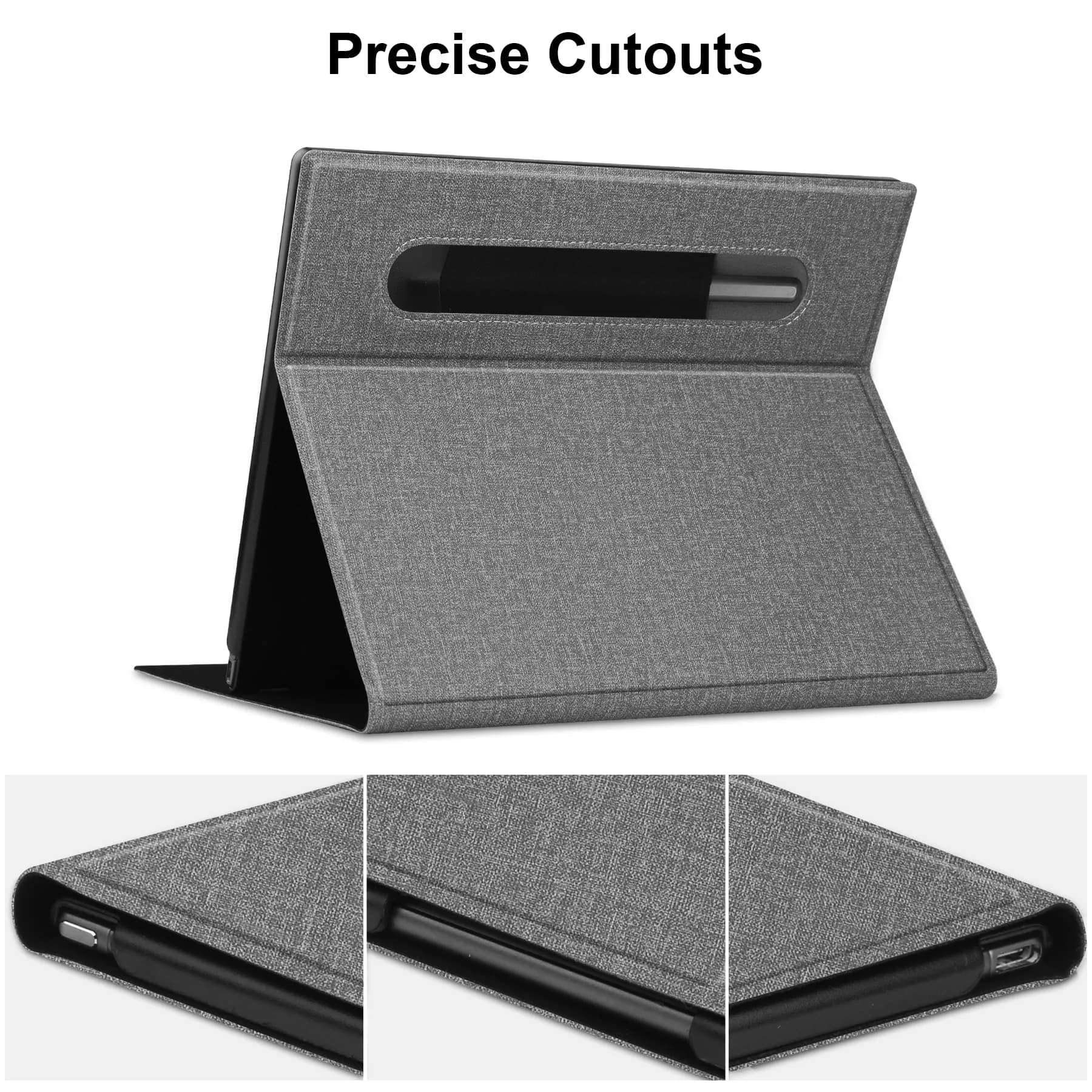 KuRoKo Case for Remarkable 2 Tablet, Slim Hard Back Shell with Pen Holder & Stand, Light Gray (10.3" Screen) - view 2