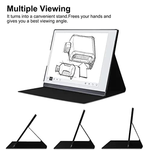 KuRoKo Case for Remarkable 2 Tablet, Slim Hard Back Shell with Pen Holder & Stand, Light Gray (10.3" Screen) thumbnail 3