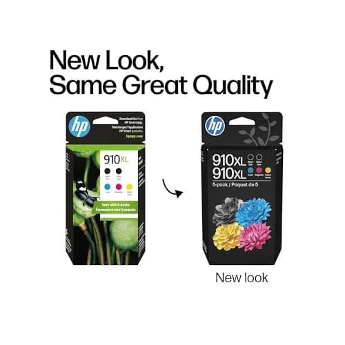 HP Original 910XL Black, Cyan, Magenta, Yellow High-Yield Ink Cartridges (5-Pack) | Fade-Resistant Documents & Brilliant Images thumbnail 3