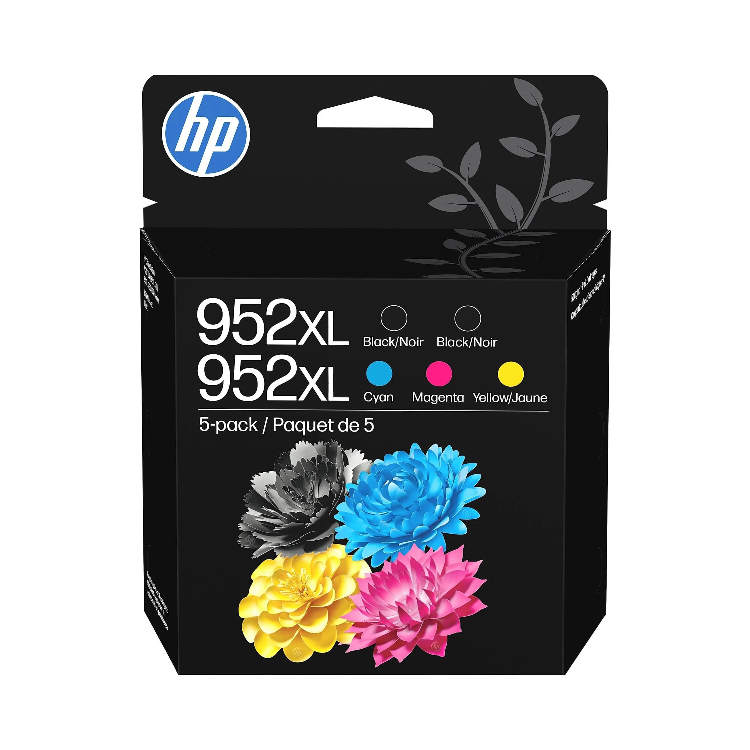 HP Original 952XL Black, Cyan, Magenta, Yellow High-Yield Ink Cartridges (5-Pack) | Fade-Resistant Documents & Brilliant Images - main product image
