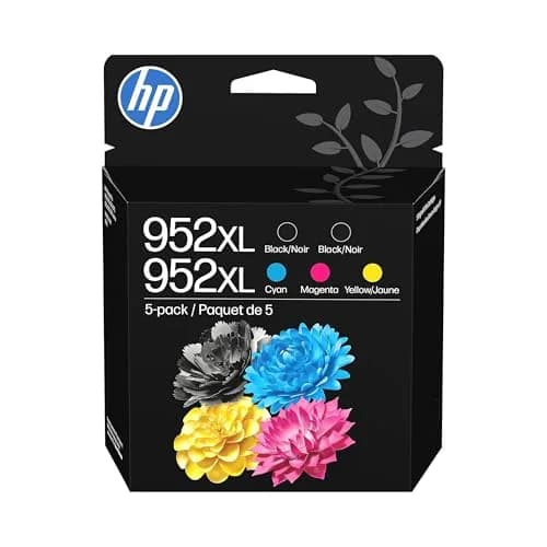 HP Original 952XL Black, Cyan, Magenta, Yellow High-Yield Ink Cartridges (5-Pack) | Fade-Resistant Documents & Brilliant Images thumbnail 1