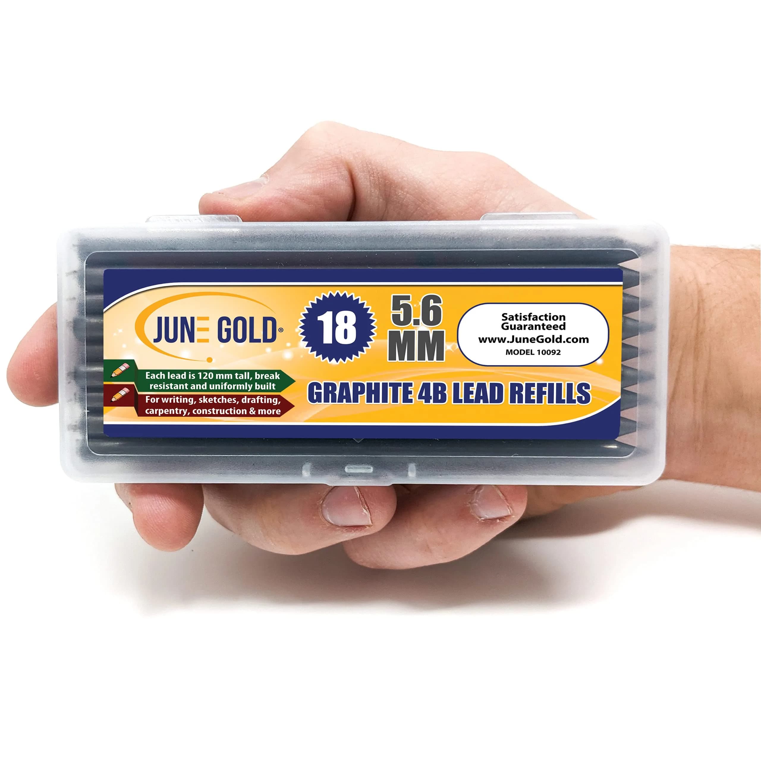 June Gold 5.6 mm 4B Graphite Lead Refills, 18 Count | Smooth, Break-Resistant Writing - view 2