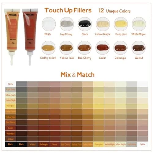 REALINN Wood Furniture Repair Kit- Set of 28 - Touch Up Markers | Fillers with Wood Putty for Scratch & Crack Repair thumbnail 8