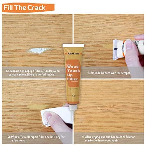 REALINN Wood Furniture Repair Kit- Set of 28 - Touch Up Markers | Fillers with Wood Putty for Scratch & Crack Repair thumbnail 4