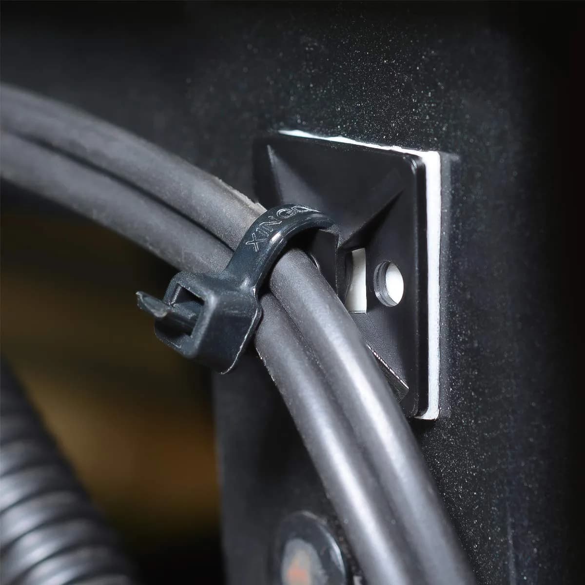 XHF Black 3/4" Self-Adhesive Cable Tie Mounts - 500 Piece Pack | Secure Wire Organization - view 2