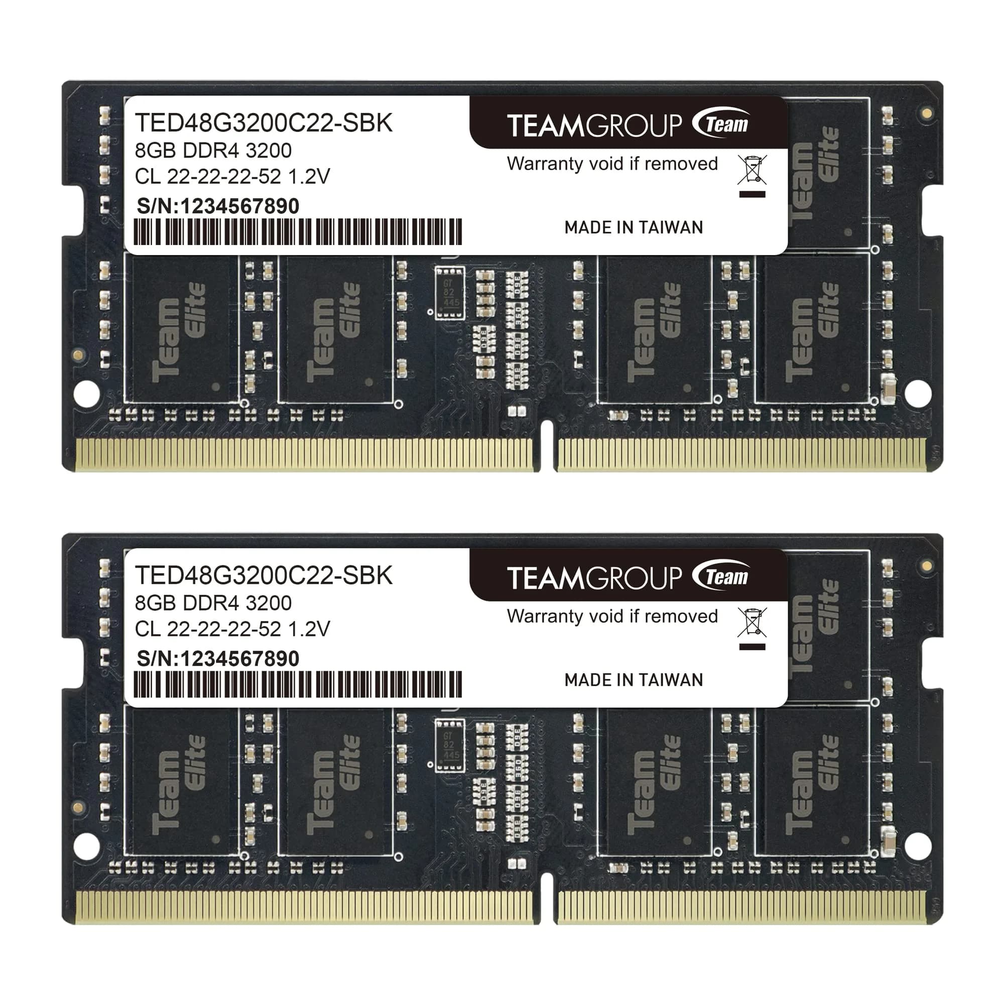 TEAMGROUP Elite DDR4 RAM 16GB (2x8GB) 3200MHz PC4-25600 CL22 SODIMM