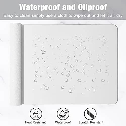 Hsurbtra Desk Pad, 30" x 14" PU Leather Desk Mat | Waterproof, Non-Slip, Large Office Protector thumbnail 5