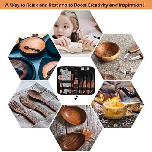 Sttargxing Wood Carving Kit with 6pcs Whittling Knives | Ergonomic Handles & High-Quality Steel for Beginners & Kids thumbnail 8