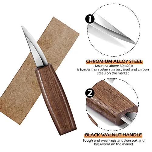 Sttargxing Wood Carving Kit with 6pcs Whittling Knives | Ergonomic Handles & High-Quality Steel for Beginners & Kids thumbnail 2