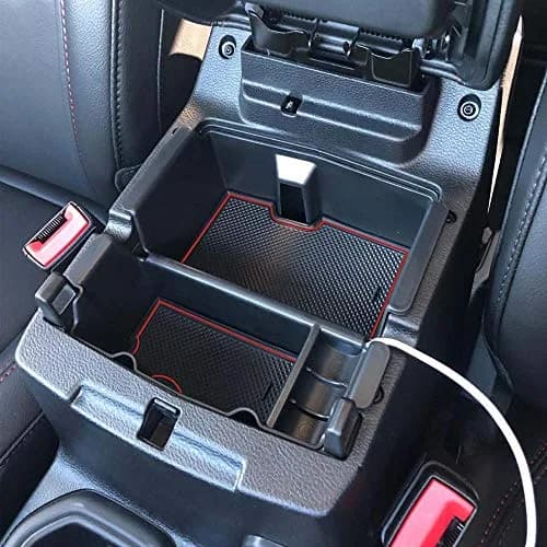 EDBETOS Center Console Organizer Tray with Red Trim for Jeep Wrangler JL/JLU & Gladiator JT (17cm x 14cm x 20cm) thumbnail 4