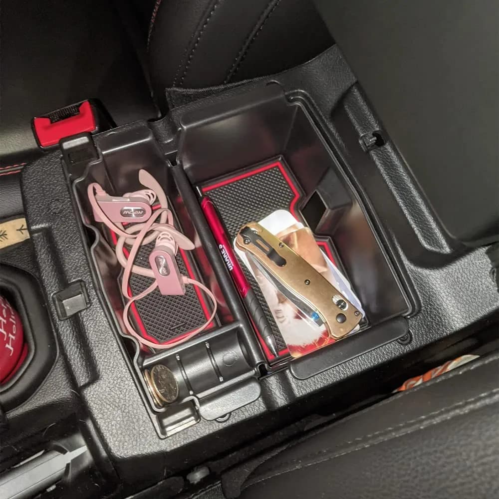 EDBETOS Red Center Console Organizer Tray for Jeep Wrangler JL/JLU & Gladiator JT (2018-2026) - view 2