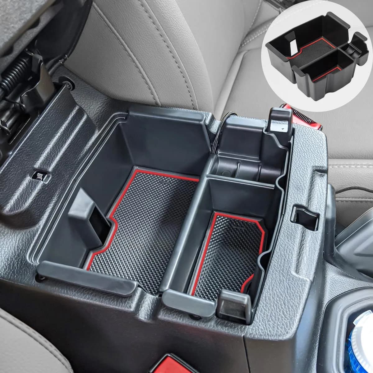 EDBETOS Center Console Organizer Tray for Jeep Wrangler JL/JLU & Gladiator JT (Orange) | Fits 2018-2026 Models — Red