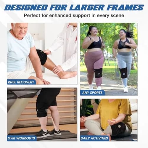 Nvorliy Plus Size Knee Brace for Knee Pain | Adjustable Support with Side Stabilizers for Arthritis & Injury Recovery thumbnail 5