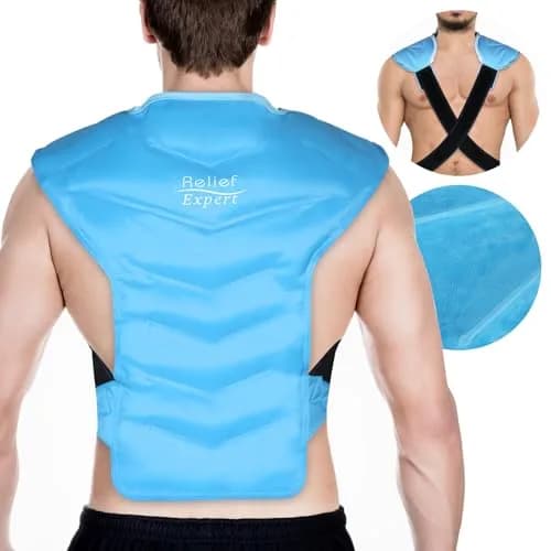 Relief Expert Large Back and Shoulder Ice Pack Wrap – Reusable Gel Cold Pack with Dual-Sided Fabric and Adjustable Straps, Soft Plush Lining for Upper Back Cold Therapy and Post-Workout Recovery thumbnail 1