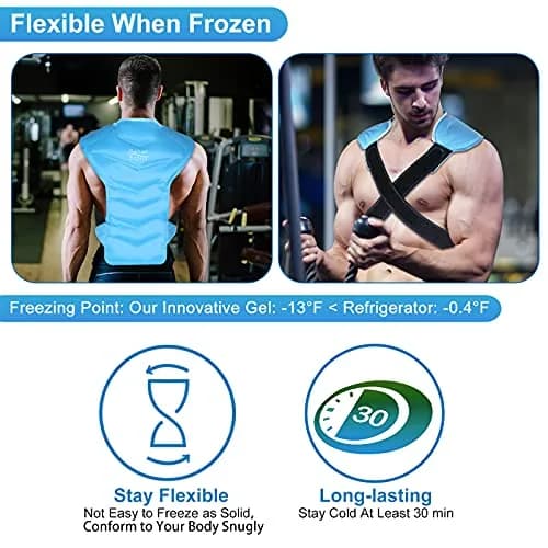 Relief Expert Large Back and Shoulder Ice Pack Wrap – Reusable Gel Cold Pack with Dual-Sided Fabric and Adjustable Straps, Soft Plush Lining for Upper Back Cold Therapy and Post-Workout Recovery thumbnail 5