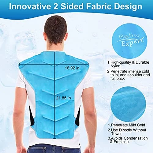 Relief Expert Large Back and Shoulder Ice Pack Wrap – Reusable Gel Cold Pack with Dual-Sided Fabric and Adjustable Straps, Soft Plush Lining for Upper Back Cold Therapy and Post-Workout Recovery thumbnail 3