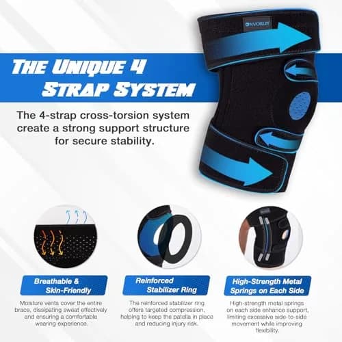 Nvorliy Plus Size Knee Brace for Knee Pain | Adjustable Support with Side Stabilizers for Arthritis & Injury Relief thumbnail 2