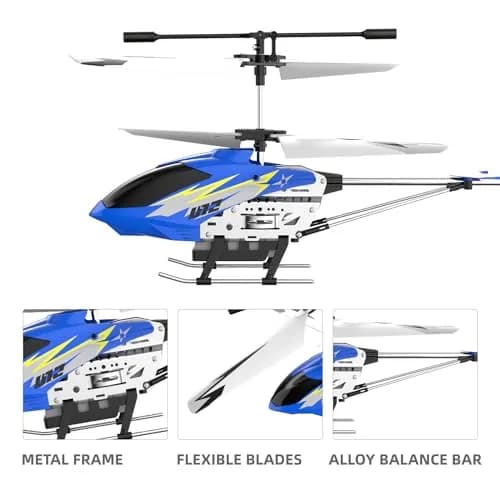 Cheerwing U12 Remote Control Helicopter with Altitude Hold | 2.4GHz, LED, Durable Metal Body (Blue) thumbnail 6