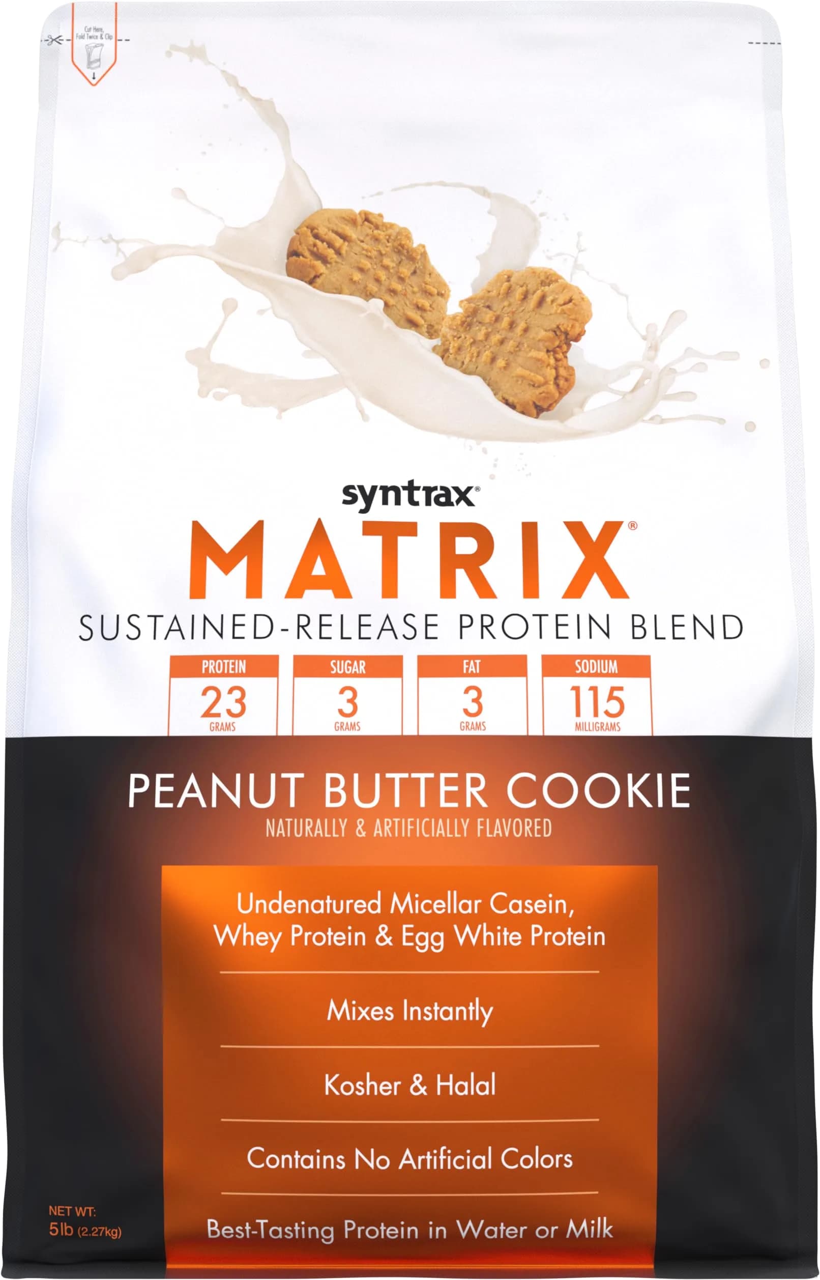 Syntrax Matrix Sustained‑Release Protein Blend, Peanut Butter Cookie | 5 lb | Multi-Source Protein for Muscle Recovery