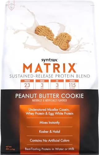 Syntrax Matrix Sustained‑Release Protein Blend, Peanut Butter Cookie | 5 lb | Multi-Source Protein for Muscle Recovery thumbnail 1