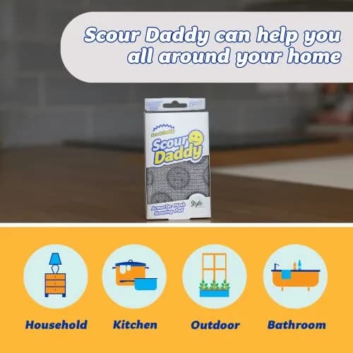 Scrub Daddy Scour Daddy Heavy-Duty Non Scratch Sponge 2 Pack | Versatile Kitchen & Bathroom Cleaning Tool thumbnail 3