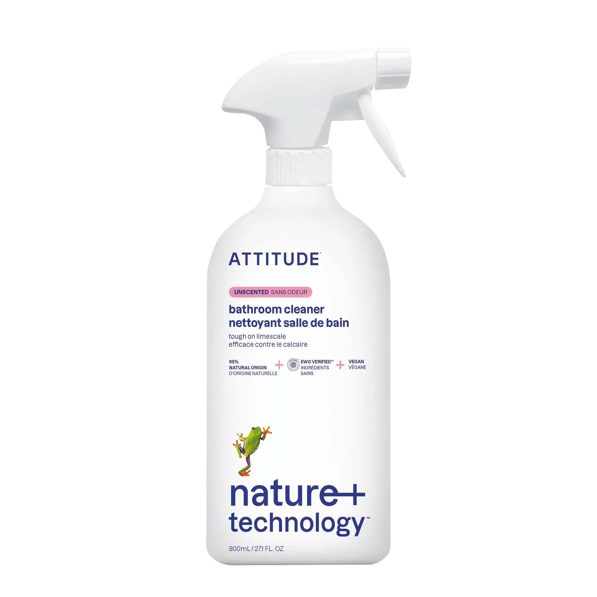 ATTITUDE Bathroom Cleaner Spray 797ml (27.1 Fl Oz) | EWG Verified Plant-Based Formula for Indian Bathrooms - main product image